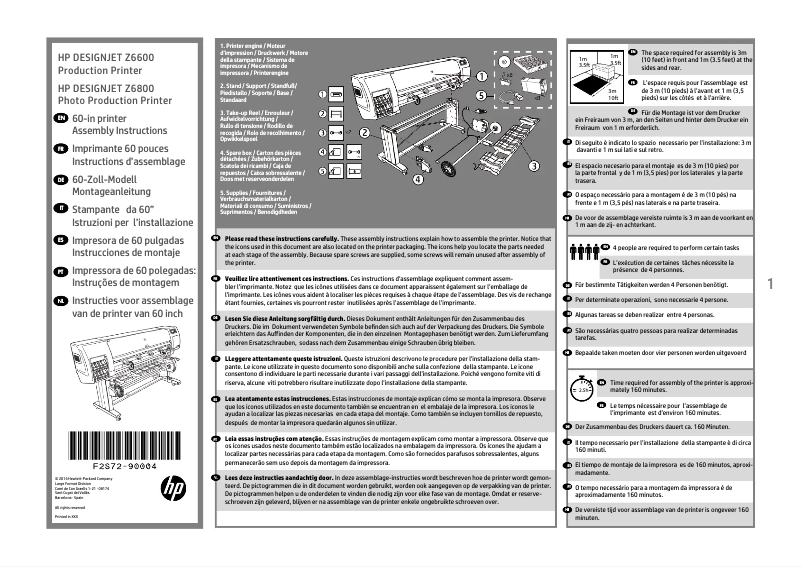 Page n°1 - Instructions / montage HP DesignJet Z6600