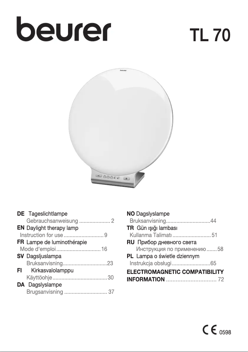 Image de la première page du manuel de l'appareil TL 70