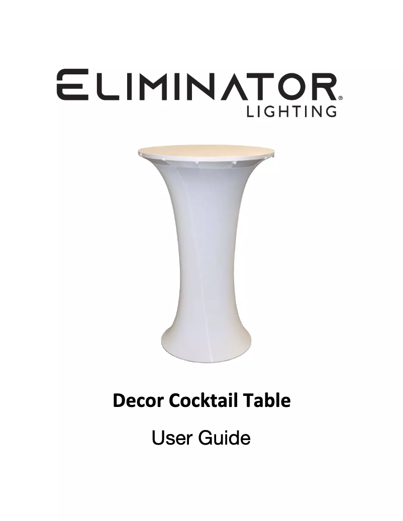 Page n°1 - Manuel utilisateur Eliminator Lighting Decor Cocktail Table