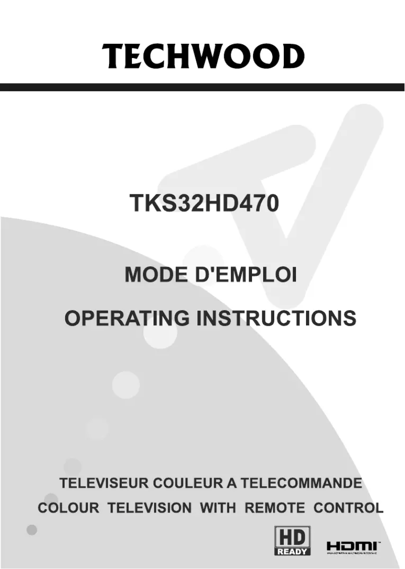 Page n°1 - Manuel utilisateur Techwood TKS32HD470