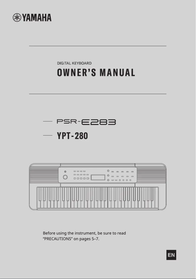 Page n°1 - Manuel utilisateur Yamaha YPT-280