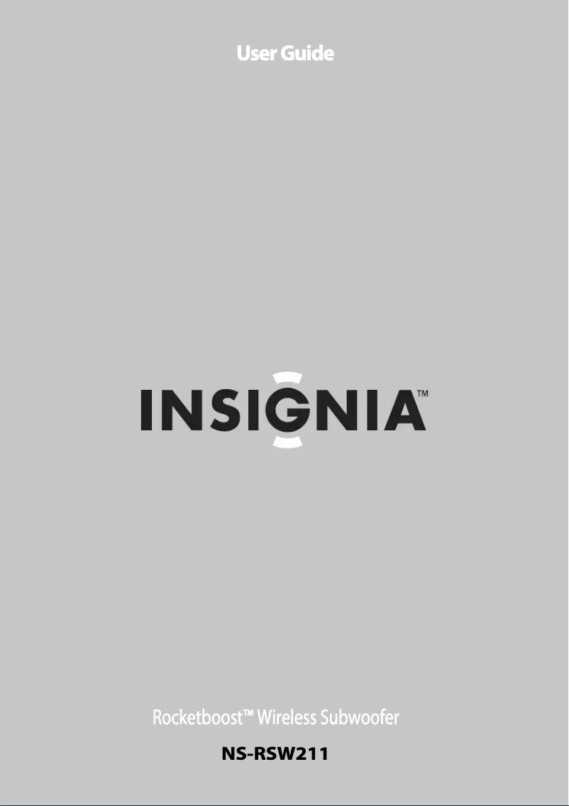 Page n°1 - Manuel utilisateur Insignia NS-RSW211