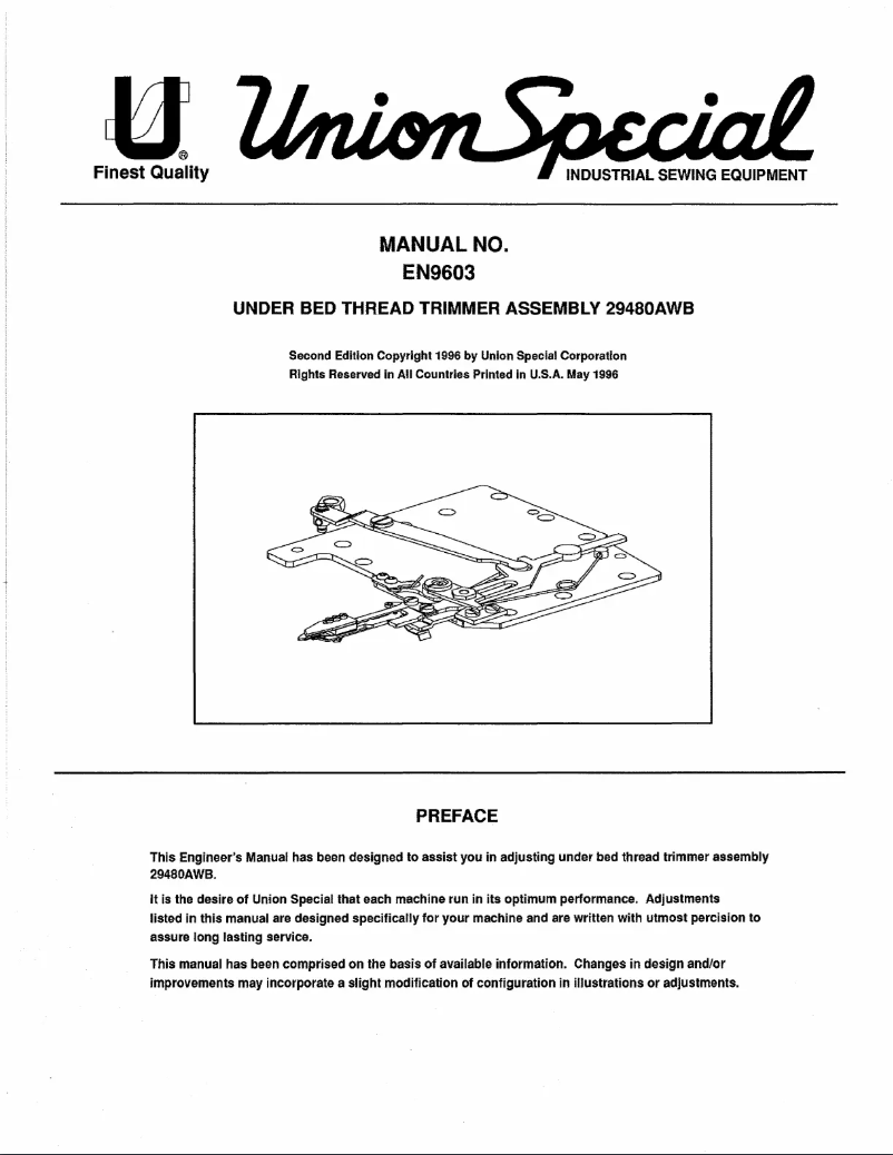 Page 1 de la notice Manuel utilisateur Union Special 29480AWB