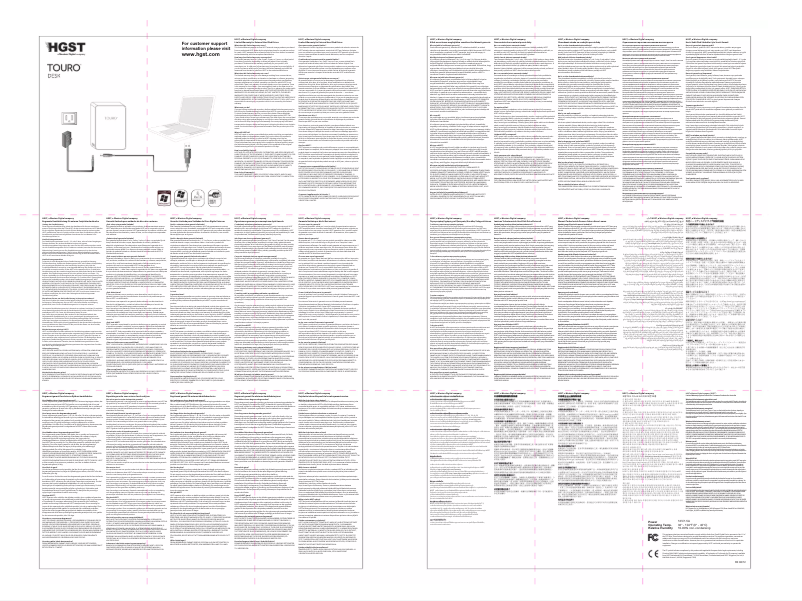 Page 1 de la notice Manuel utilisateur HGST Touro Desk