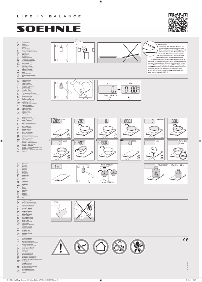 Page 1 de la notice Manuel utilisateur Soehnle Page Compact 300 61512