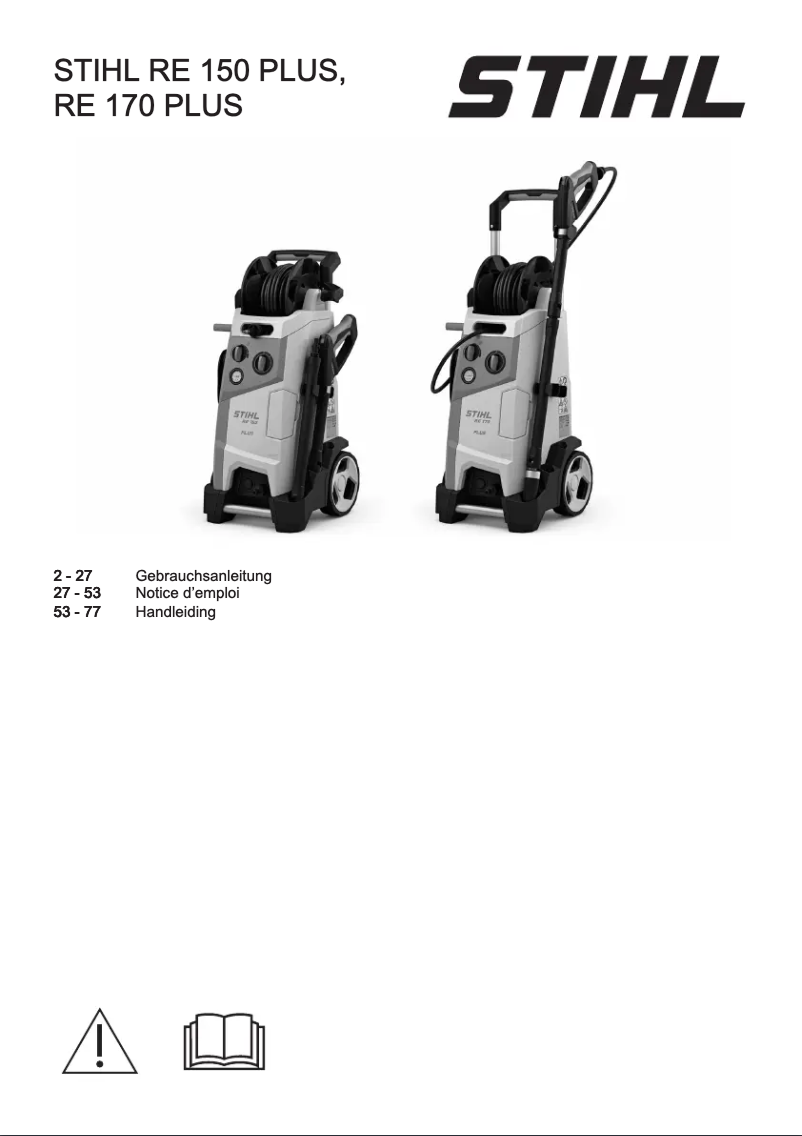 Page 1 de la notice Manuel utilisateur Stihl RE 170 Plus