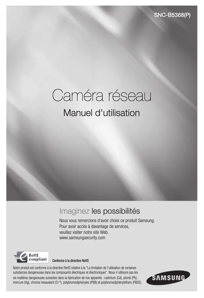 Image de la première page du manuel de l'appareil SNC-B5368P