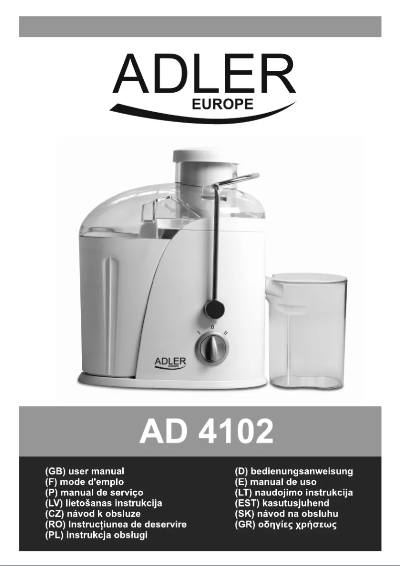 Page n°1 - Manuel utilisateur Adler AD 4102