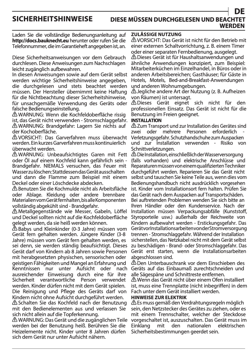 Page 1 de la notice Manuel utilisateur Bauknecht BS5760CCPFT