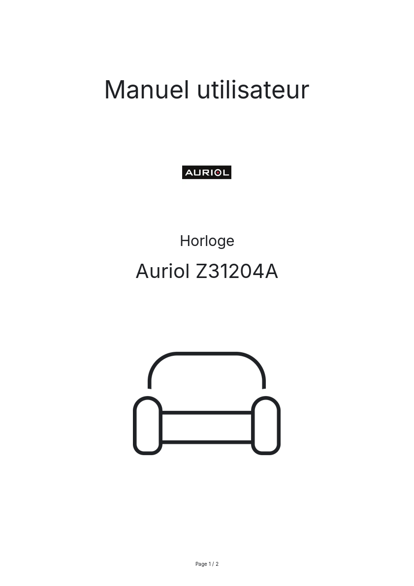Image de la première page du manuel de l'appareil Z31204A