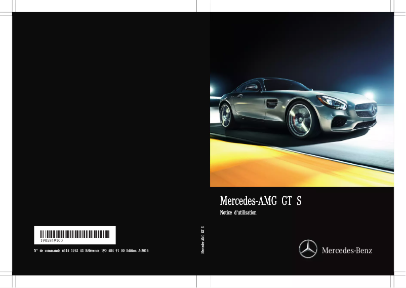 Page 1 of the manual User Manual Mercedes-Benz AMG GT S (2016)
