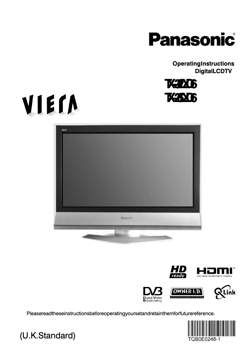 Page n°1 - Manuel utilisateur Panasonic Viera TX-32LXD6
