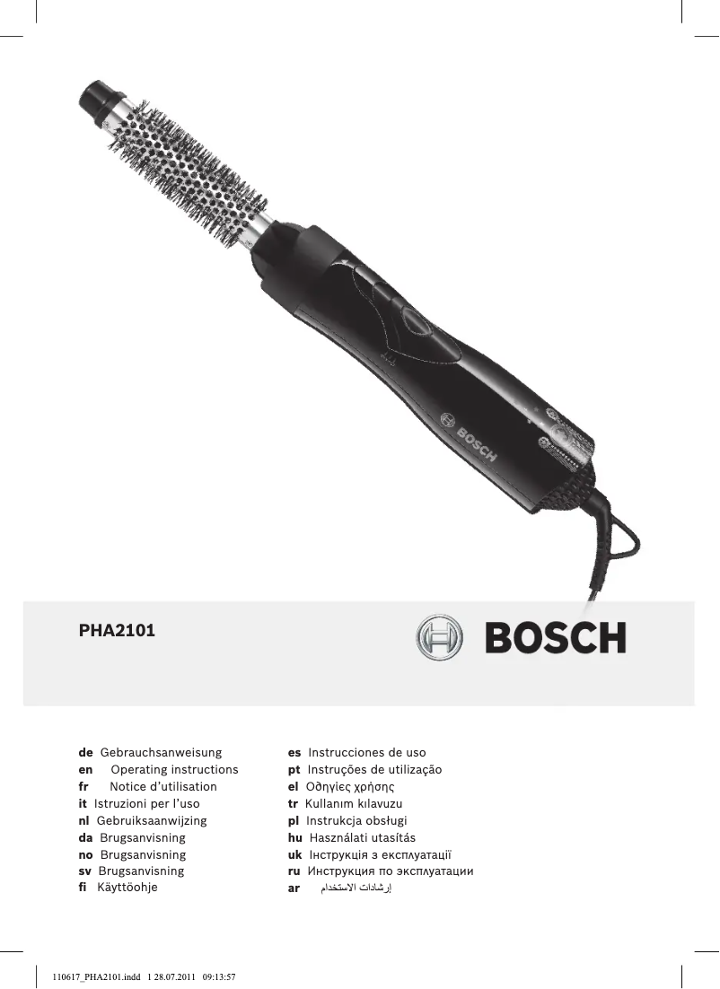 Page 1 de la notice Manuel utilisateur Bosch StarShine Curl&Style PHA2101