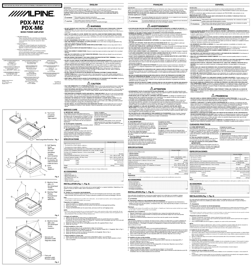Página 1 del manual Manual de usuario Alpine PDX-M12