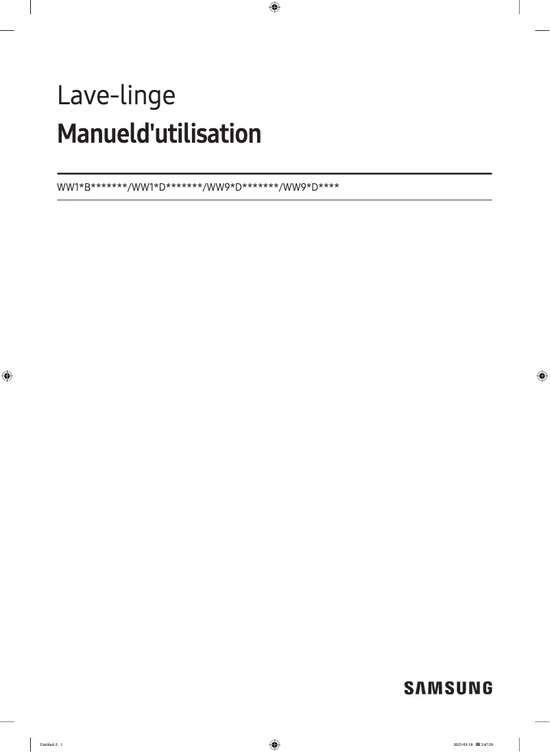 Page 1 de la notice Manuel utilisateur Samsung WW9BDB7U34GW