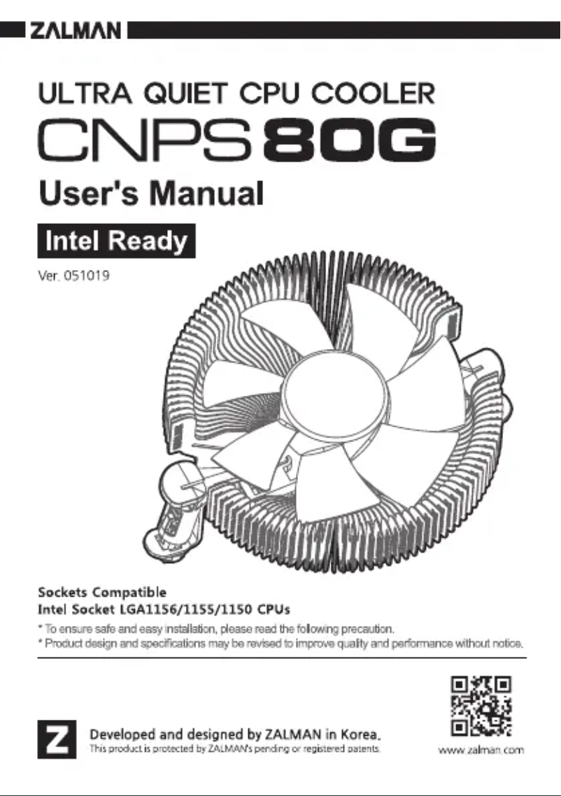 Page n°1 - Manuel utilisateur Zalman CNPS80G