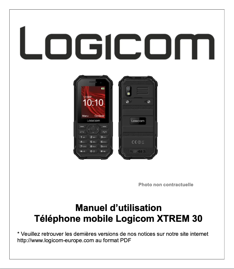 Page n°1 - Manuel utilisateur Logicom L-XTREM 28