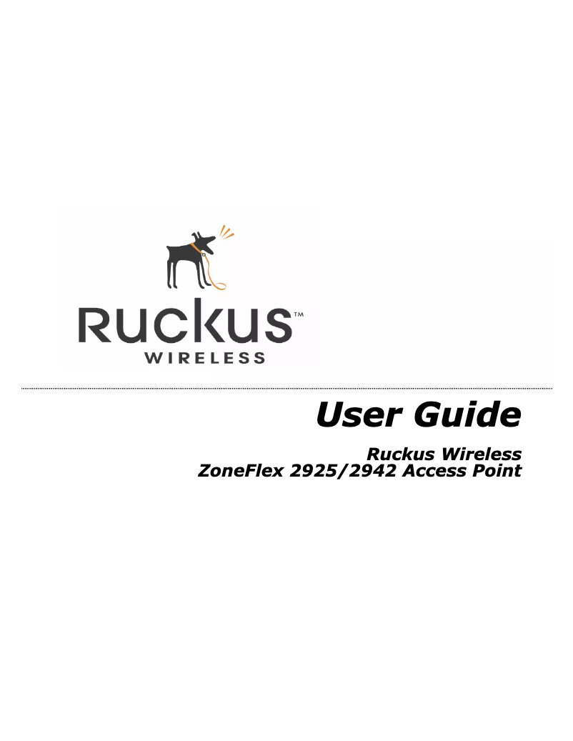 Page 1 de la notice Manuel utilisateur Ruckus Wireless ZoneFlex 2925