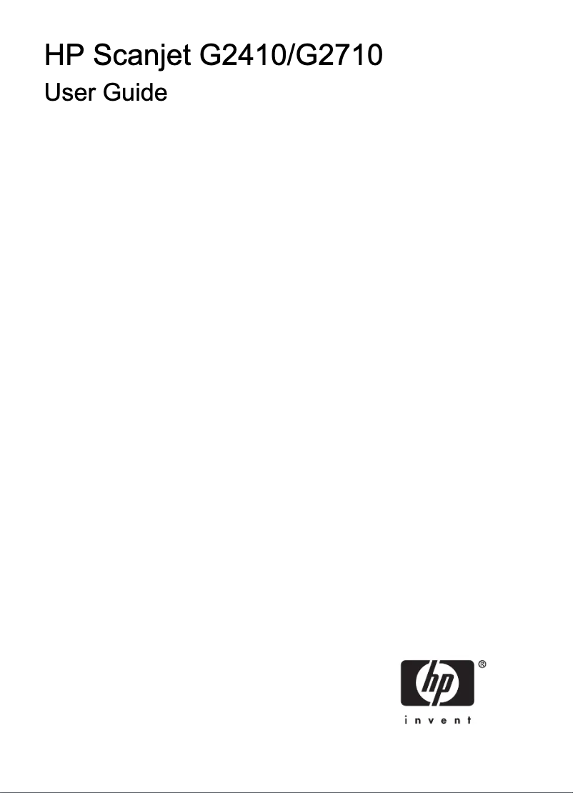 Image de la première page du manuel de l'appareil Scanjet G2410