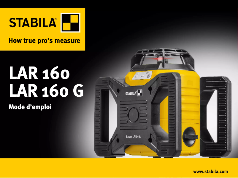 Page 1 de la notice Manuel utilisateur Stabila LAR 160