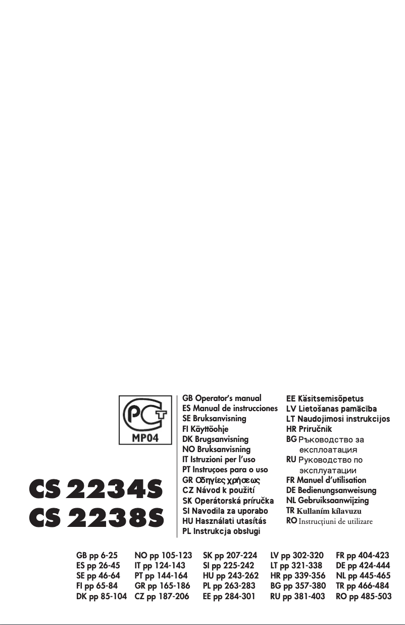 Image de la première page du manuel de l'appareil CS 2238S