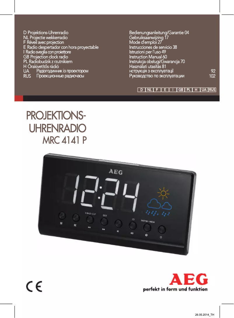 Page 1 de la notice Manuel utilisateur AEG MRC 4141 P