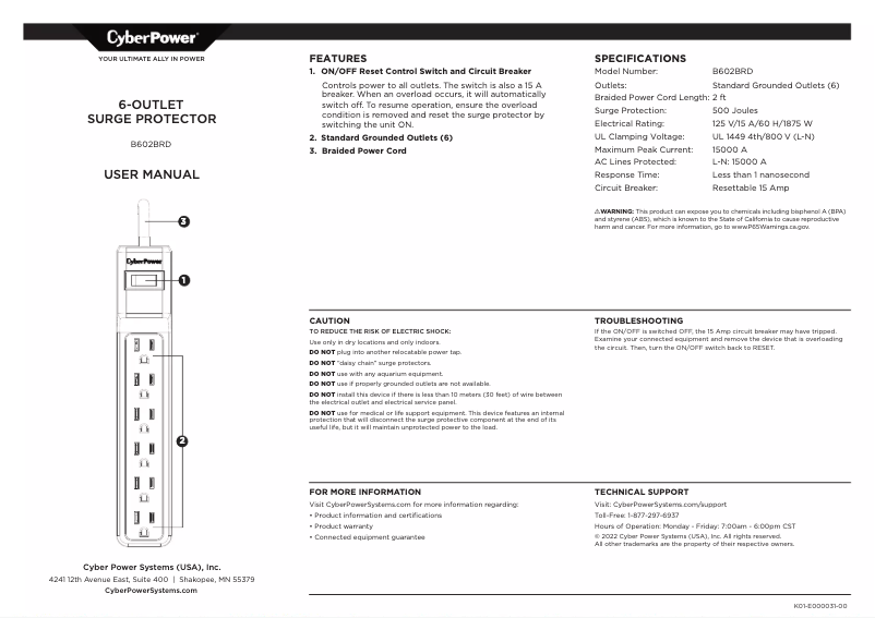 Image de la première page du manuel de l'appareil B602BRD