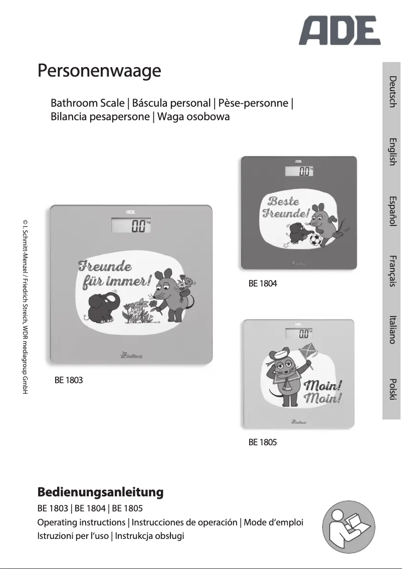 Page 1 de la notice Manuel utilisateur ADE BE 1803