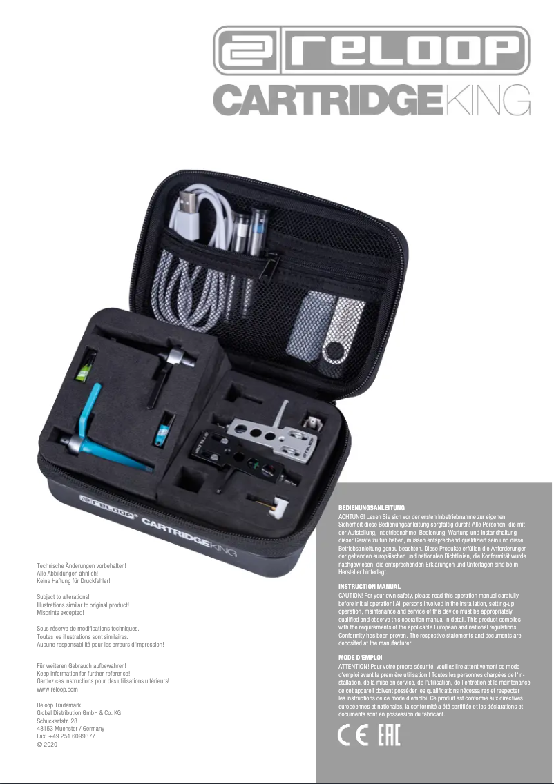 Image de la première page du manuel de l'appareil Cartridge King