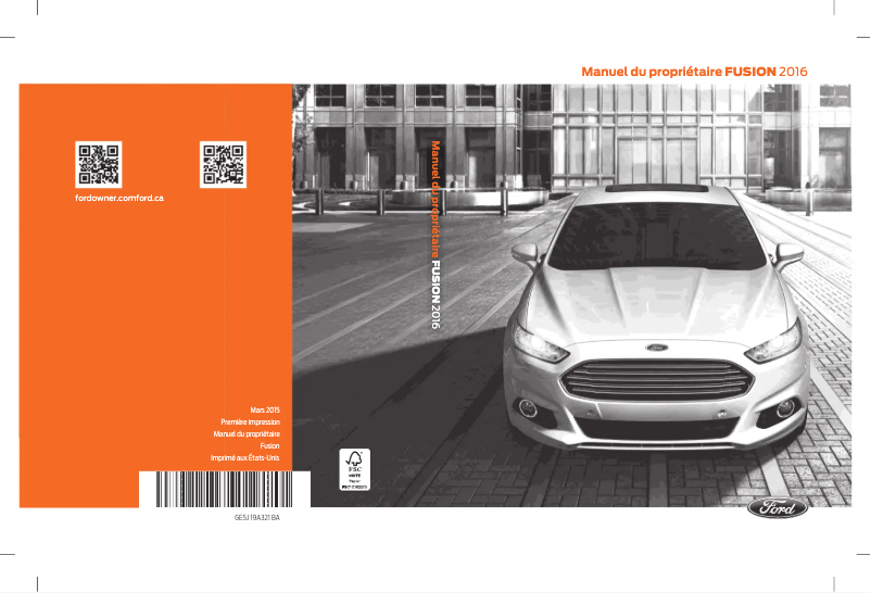 Page n°1 - Manuel utilisateur Ford Fusion (2016)