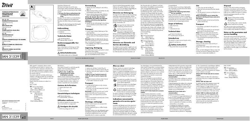 Page n°1 - Manuel utilisateur Crivit IAN 315391