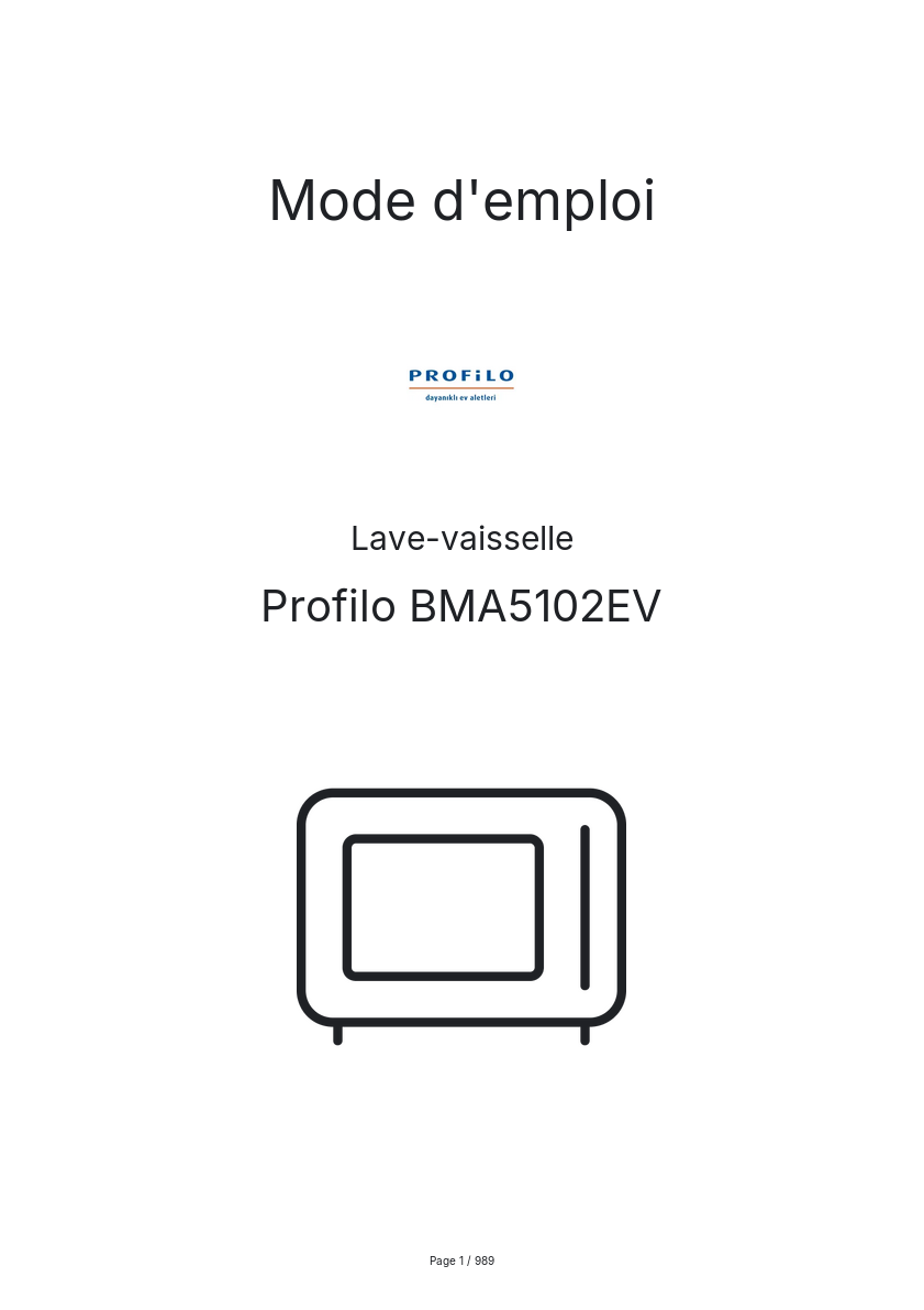 Image de la première page du manuel de l'appareil BMA5102EV