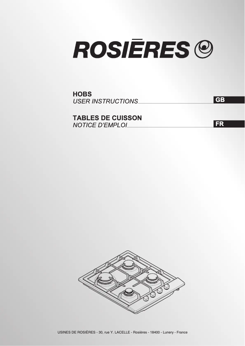 Page n°1 - Manuel utilisateur Rosieres RTL 631 EM IN