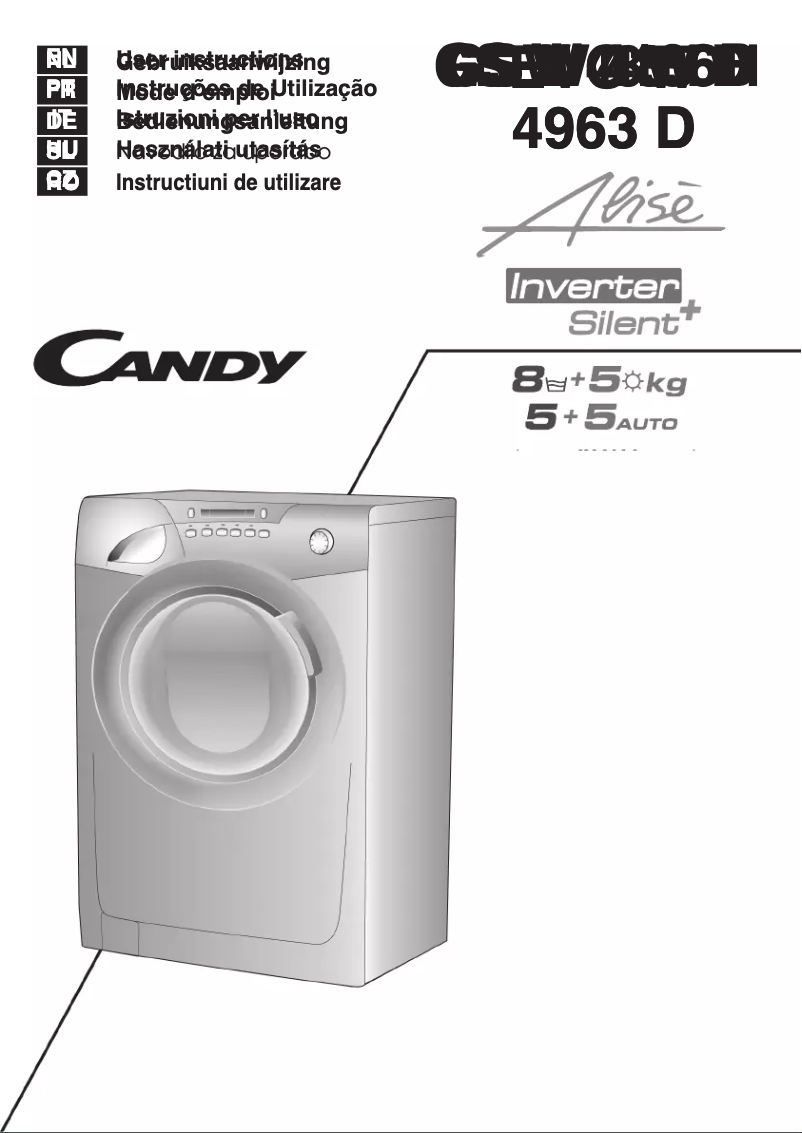 Page 1 de la notice Manuel utilisateur Candy GS W485DH-S