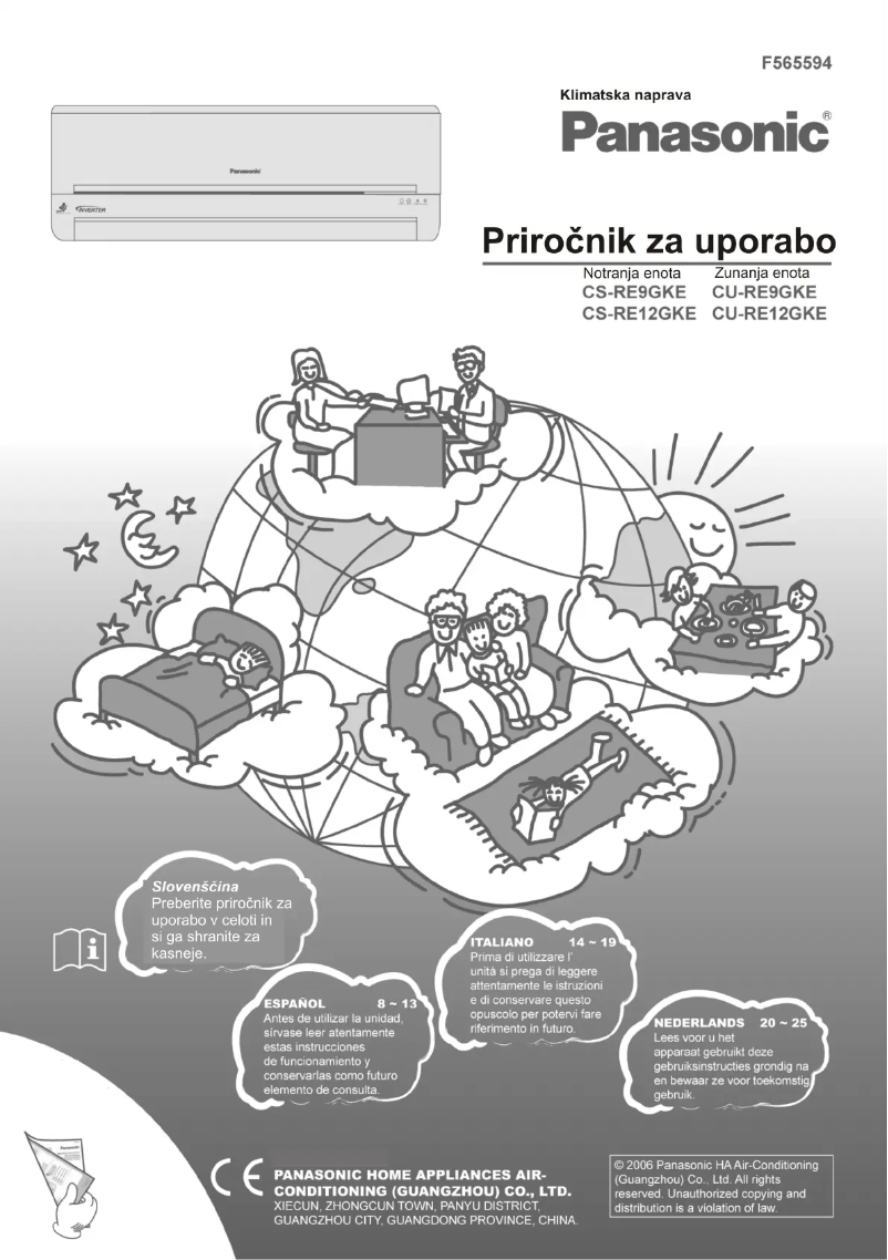 Página 1 del manual Manual de usuario Panasonic CS-RE12GKE