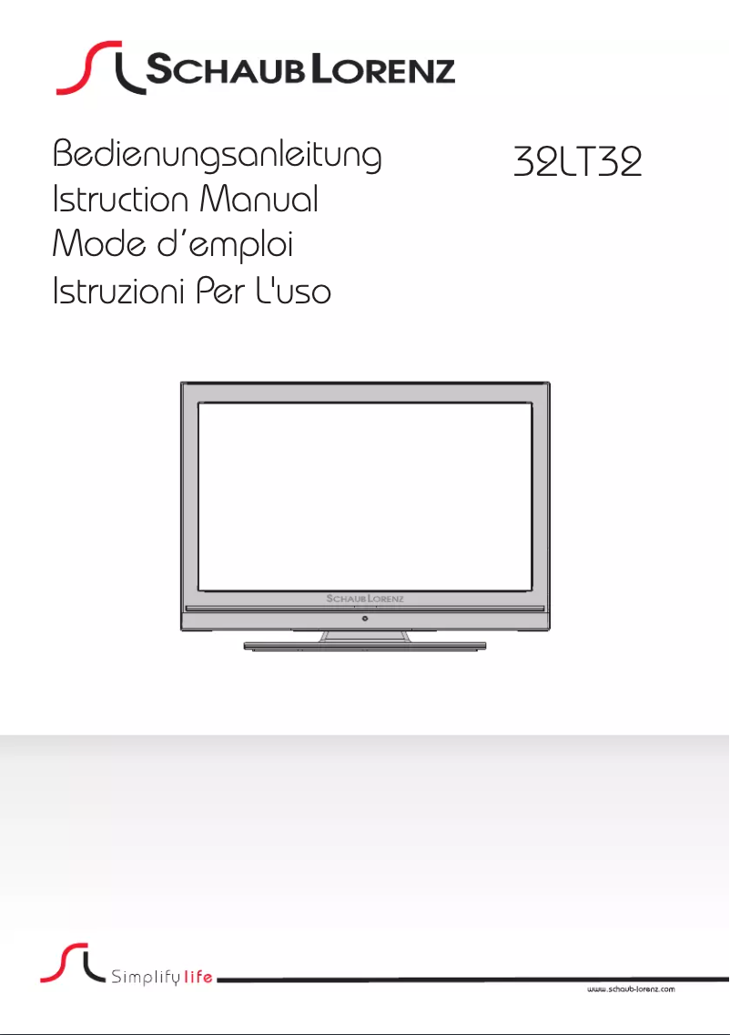 Page 1 de la notice Manuel utilisateur Schaub Lorenz 32LT32