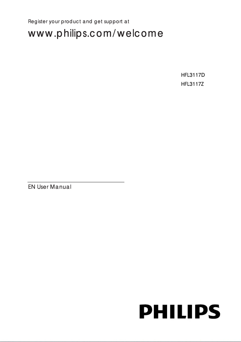 Page 1 of the manual User Manual Philips 22HFL3117D