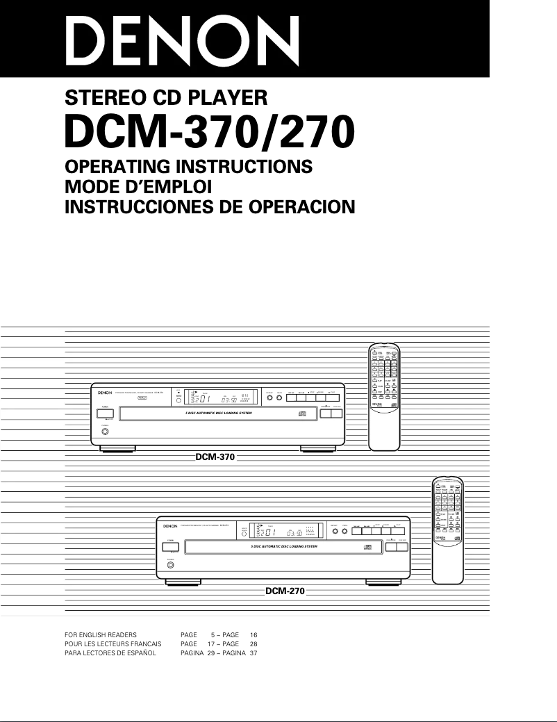 Image de la première page du manuel de l'appareil DCM-370