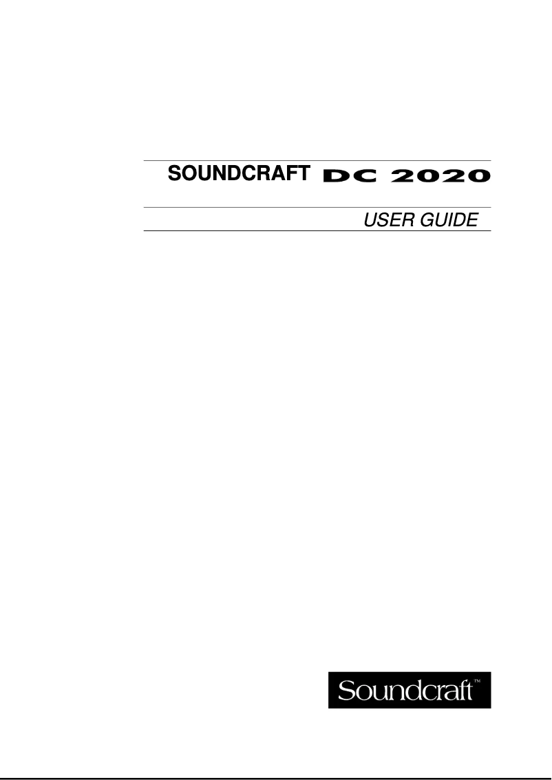 Page n°1 - Manuel utilisateur Soundcraft DC 2020