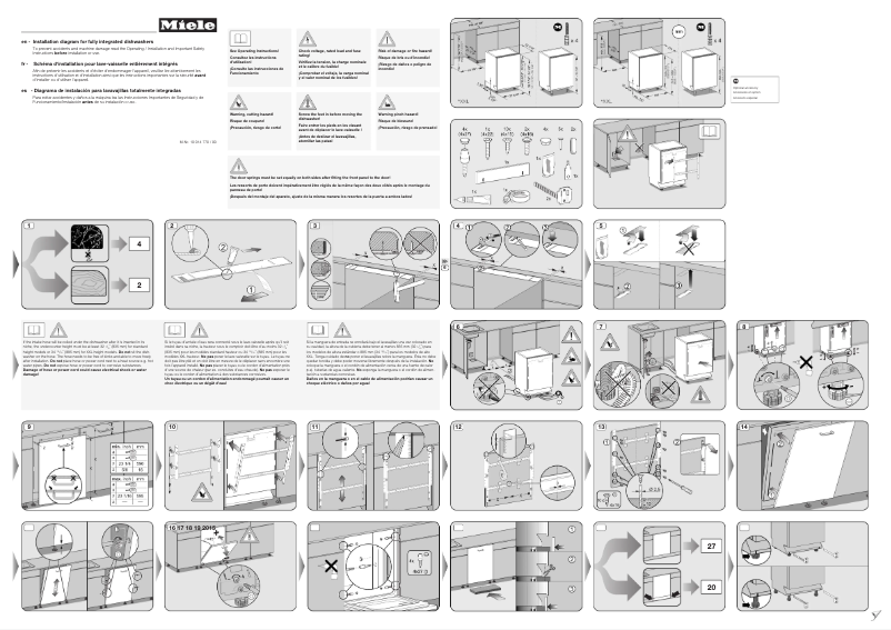 Page 1 de la notice Guide d'installation Miele G 6785 SCVI