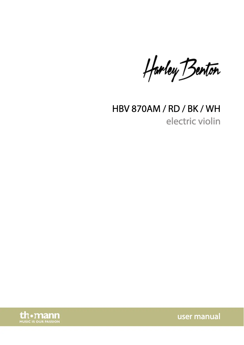 Page 1 de la notice Manuel utilisateur Harley Benton HBV 870RD