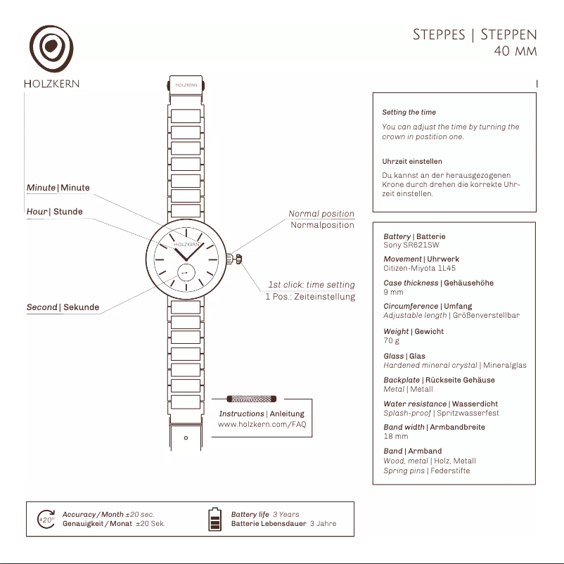 Page 1 de la notice Manuel utilisateur Holzkern Gobi