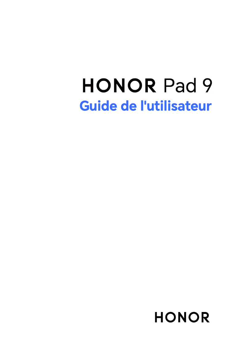 Page 1 de la notice Manuel utilisateur Honor Pad 9