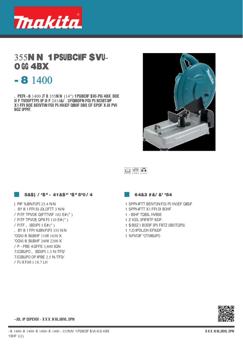 Page n°1 - Fiche technique Makita LW1400