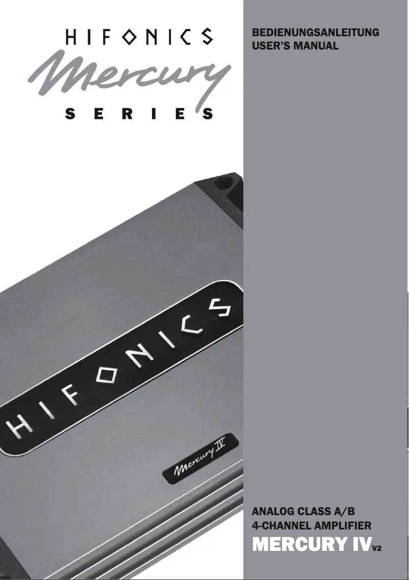 Page n°1 - Manuel utilisateur Hifonics Mercury I V2