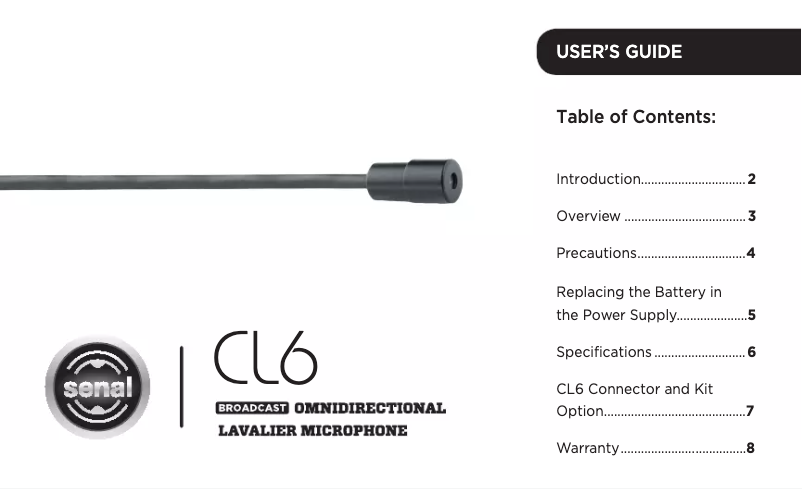 Image de la première page du manuel de l'appareil CL6