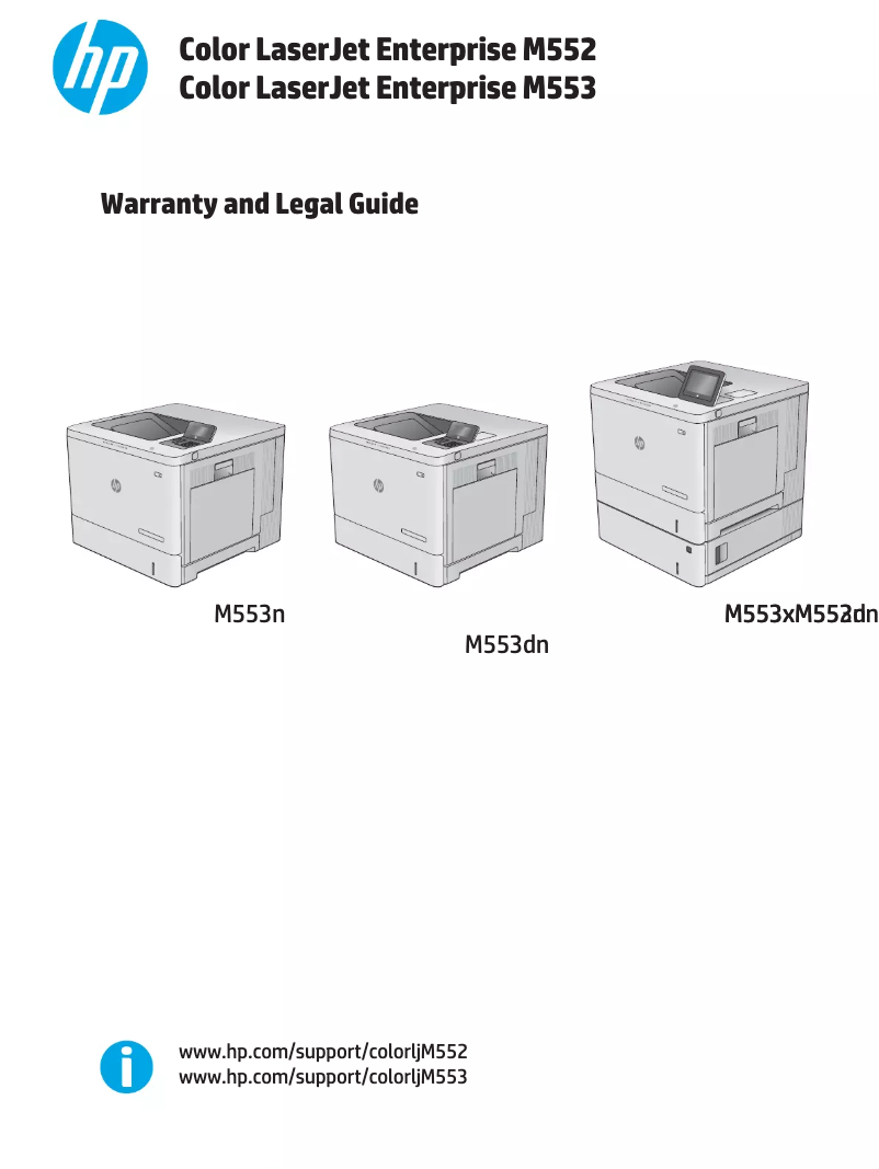 Página 1 del manual Información de garantía HP Color LaserJet Enterprise M553