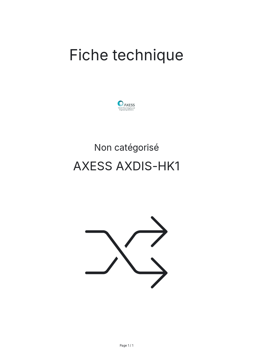 Page n°1 - Fiche technique AXESS AXDIS-HK1