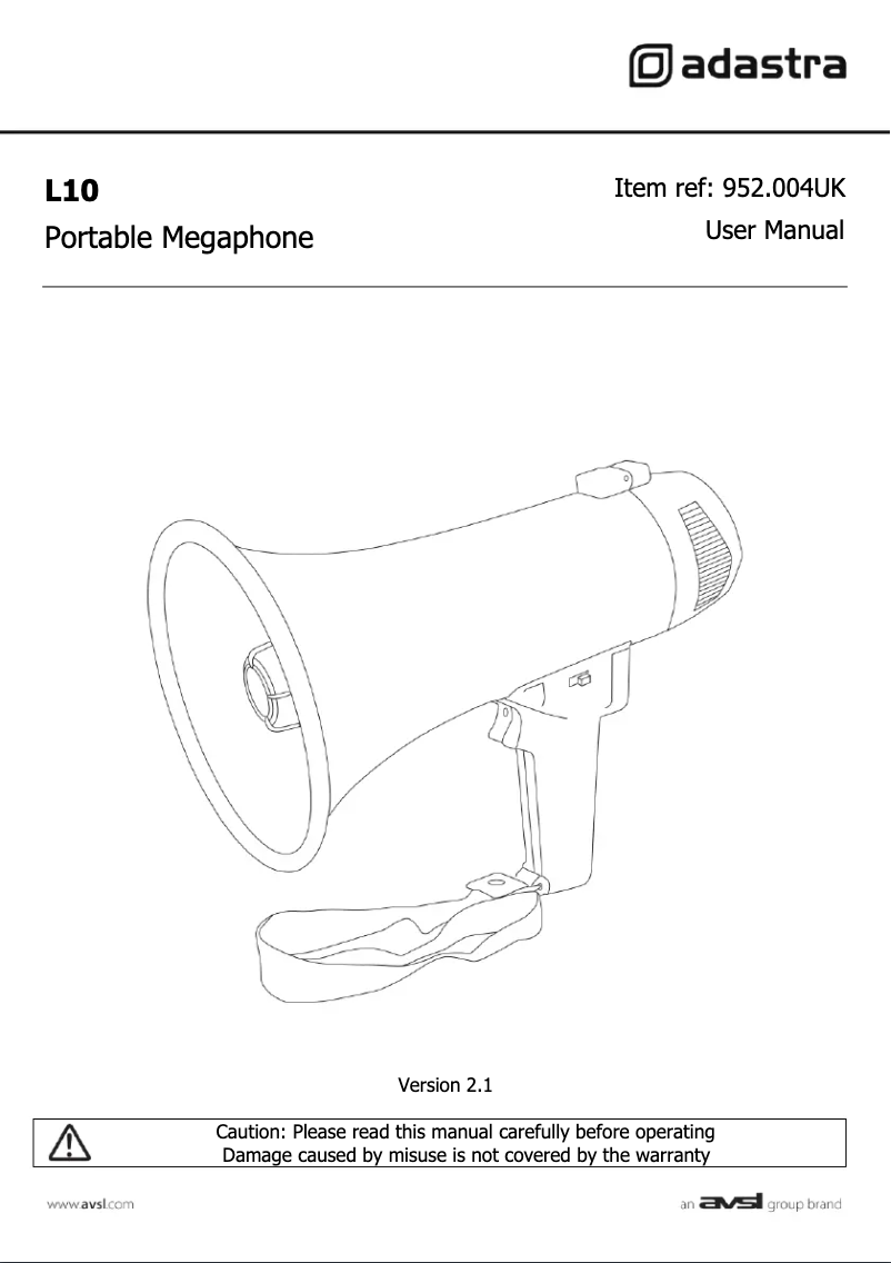 Image de la première page du manuel de l'appareil L10