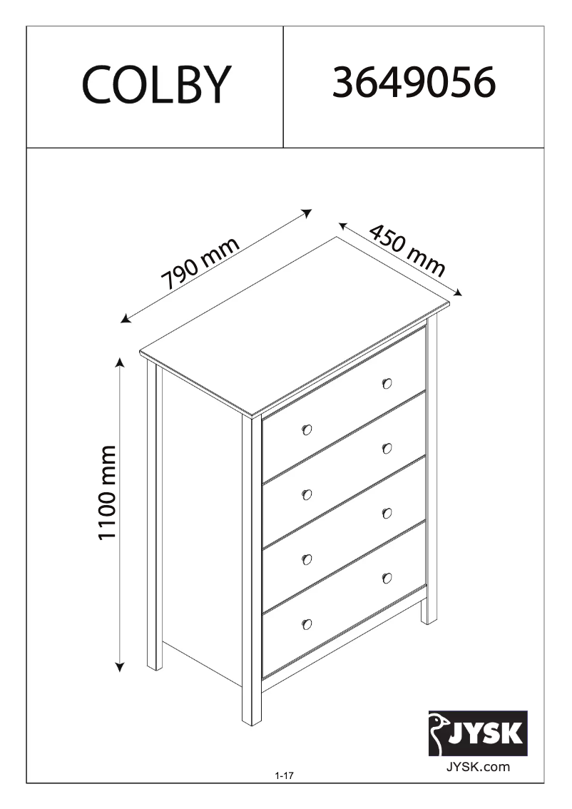 Image de la première page du manuel de l'appareil Colby (79x110x45)